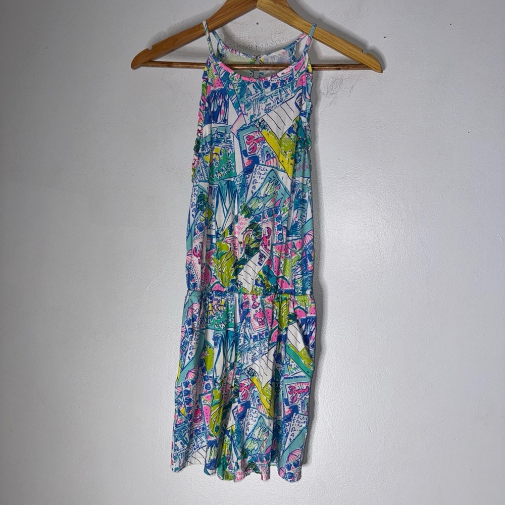 Lilly Pulitzer Size XS Dayley Romper‎ Pop Up Wish You Were Here